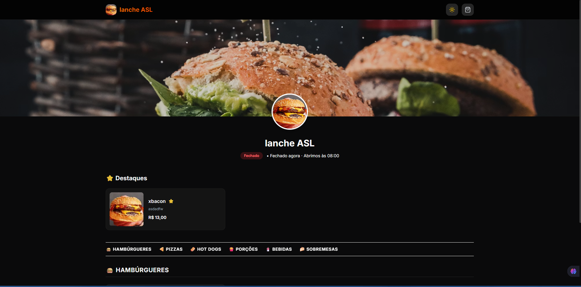 SaaS Lanches ASL